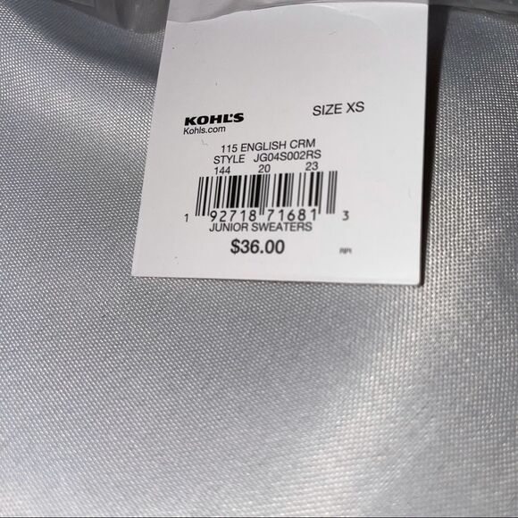 SO Junior Cable Knit Sweater in Irish Cream SZ XS chunky knit sweater NEW - Picture 8 of 13